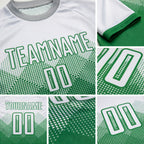 Custom Grass Green White Sublimation Soccer Uniform Jersey detail