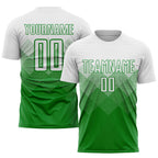 Custom Grass Green White Sublimation Soccer Uniform Jersey photo 1