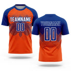 Custom Orange Royal-White Sublimation Soccer Uniform Jersey