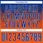 Custom Orange Royal-White Sublimation Soccer Uniform Jersey photo 4