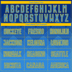 Custom Royal Powder Blue-Gold Sublimation Soccer Uniform Jersey photo 3
