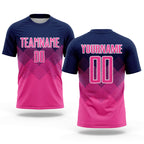Custom Navy Pink-White Sublimation Soccer Uniform Jersey