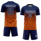 Custom Texas Orange Navy-White Sublimation Soccer Uniform Jersey photo 2