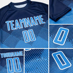 Custom Navy Powder Blue-White Sublimation Soccer Uniform Jersey detail