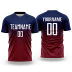 Custom Navy White-Crimson Sublimation Soccer Uniform Jersey