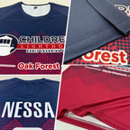 Custom Navy White-Crimson Sublimation Soccer Uniform Jersey photo 3