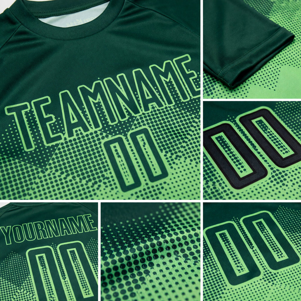 Custom Pea Green Green Sublimation Soccer Uniform Jersey detail