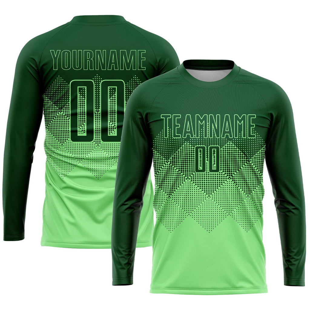 Custom Pea Green Green Sublimation Soccer Uniform Jersey photo 3