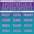 Custom Teal Purple-White Sublimation Soccer Uniform Jersey photo 4
