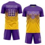 Custom Gold Purple-White Sublimation Soccer Uniform Jersey photo 2