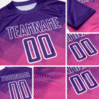 Custom Pink Purple-White Sublimation Soccer Uniform Jersey detail