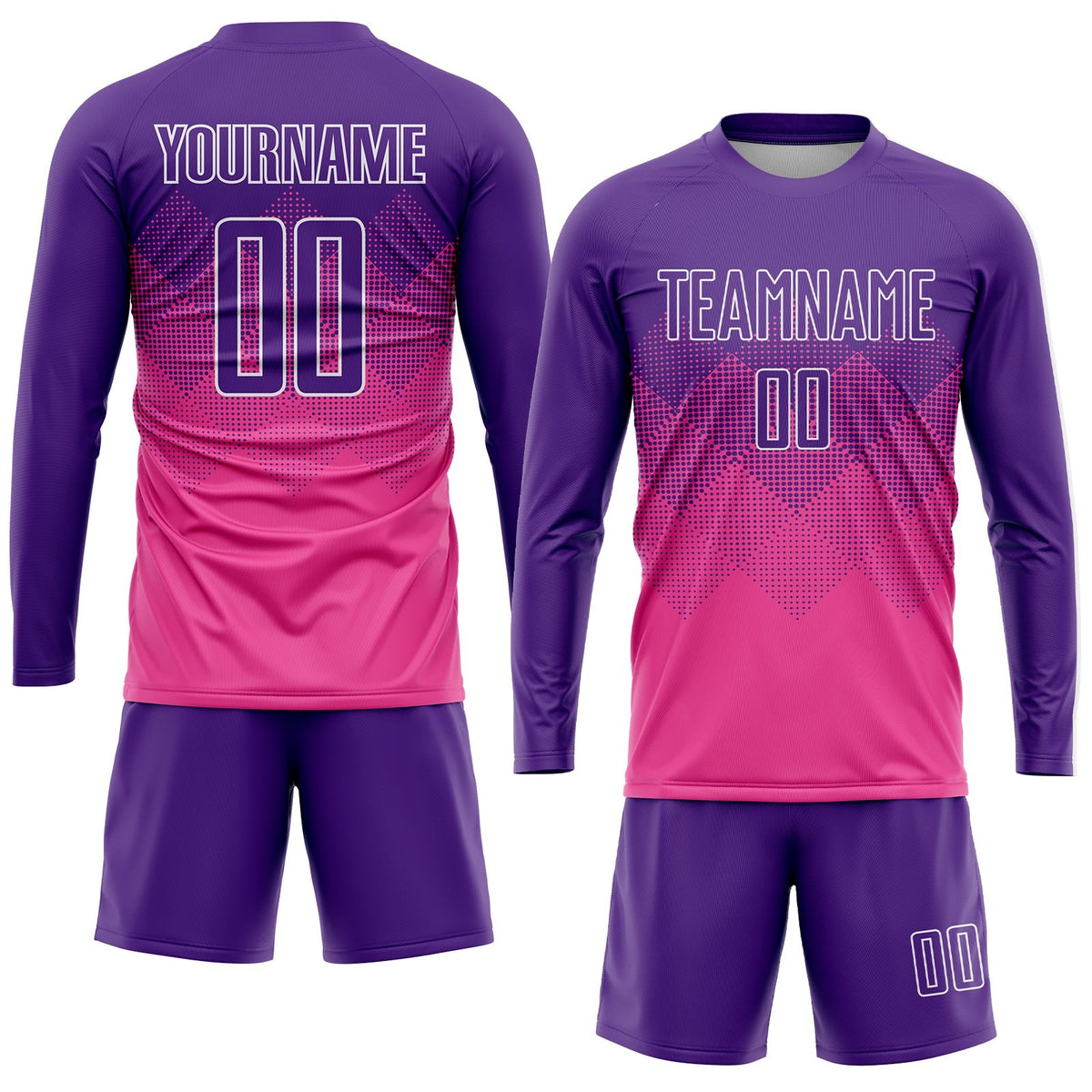 Custom Pink Purple-White Sublimation Soccer Uniform Jersey photo 4