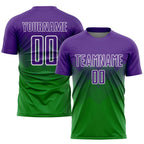 Custom Grass Green Purple-White Sublimation Soccer Uniform Jersey