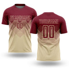 Custom Cream Crimson Sublimation Soccer Uniform Jersey