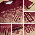Custom Cream Crimson Sublimation Soccer Uniform Jersey detail