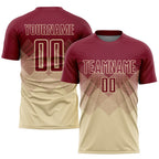 Custom Cream Crimson Sublimation Soccer Uniform Jersey photo 1
