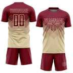Custom Cream Crimson Sublimation Soccer Uniform Jersey photo 2