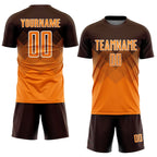 Custom Brown Bay Orange-White Sublimation Soccer Uniform Jersey photo 2