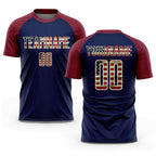 Custom Crimson Vintage USA Flag Navy-Cream Sublimation Soccer Uniform Jersey