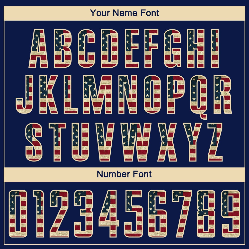 Custom Crimson Vintage USA Flag Navy-Cream Sublimation Soccer Uniform Jersey photo 4