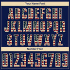 Custom Crimson Vintage USA Flag Navy-Cream Sublimation Soccer Uniform Jersey photo 4