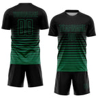 Custom Black Kelly Green Pinstripe Fade Fashion Sublimation Soccer Uniform Jersey photo 2