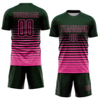 Custom Green Pink Pinstripe Fade Fashion Sublimation Soccer Uniform Jersey photo 2