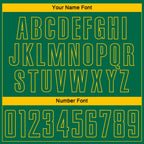 Custom Kelly Green Yellow Pinstripe Fade Fashion Sublimation Soccer Uniform Jersey photo 4