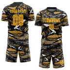 Custom Figure Gold-Old Gold Sublimation Soccer Uniform Jersey photo 2