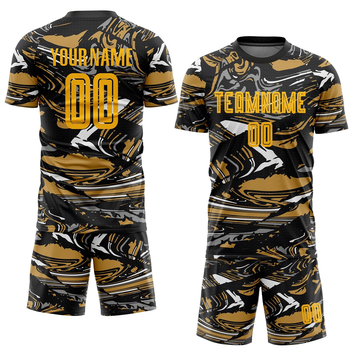 Custom Figure Gold-Old Gold Sublimation Soccer Uniform Jersey photo 2