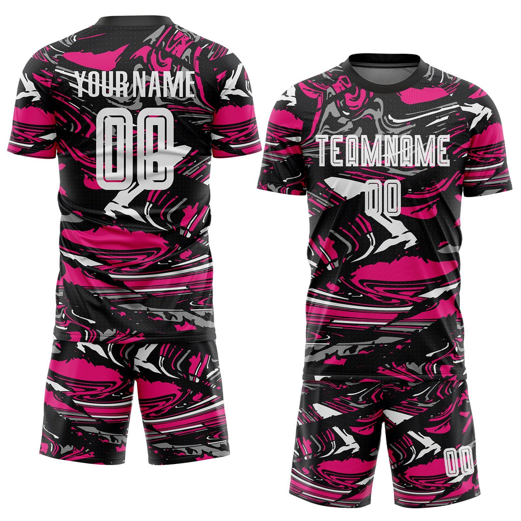 Custom Figure White-Hot Pink Sublimation Soccer Uniform Jersey photo 2