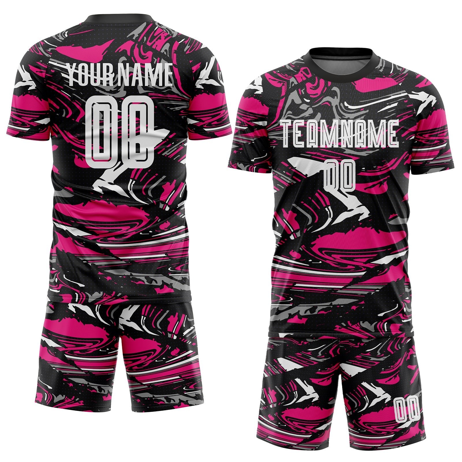 Custom Figure White-Hot Pink Sublimation Soccer Uniform Jersey photo 2
