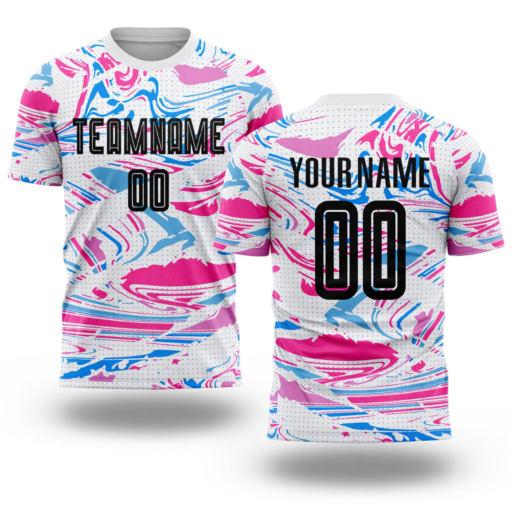 Custom Figure Black-Pink Sublimation Soccer Uniform Jersey