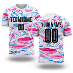 Custom Figure Black-Pink Sublimation Soccer Uniform Jersey