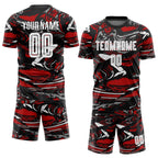 Custom Figure White-Red Sublimation Soccer Uniform Jersey photo 2