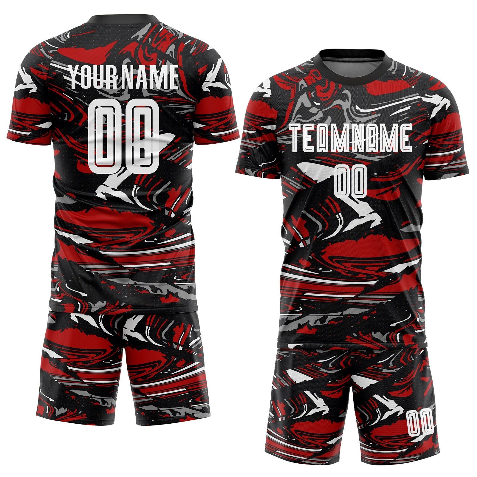 Custom Figure White-Red Sublimation Soccer Uniform Jersey photo 2