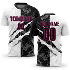 Custom Graffiti Pattern Black-Pink Scratch Sublimation Soccer Uniform Jersey