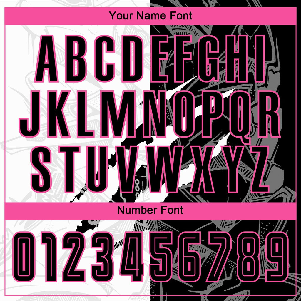 Custom Graffiti Pattern Black-Pink Scratch Sublimation Soccer Uniform Jersey photo 4