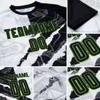Custom Graffiti Pattern Black-Neon Green Scratch Sublimation Soccer Uniform Jersey detail