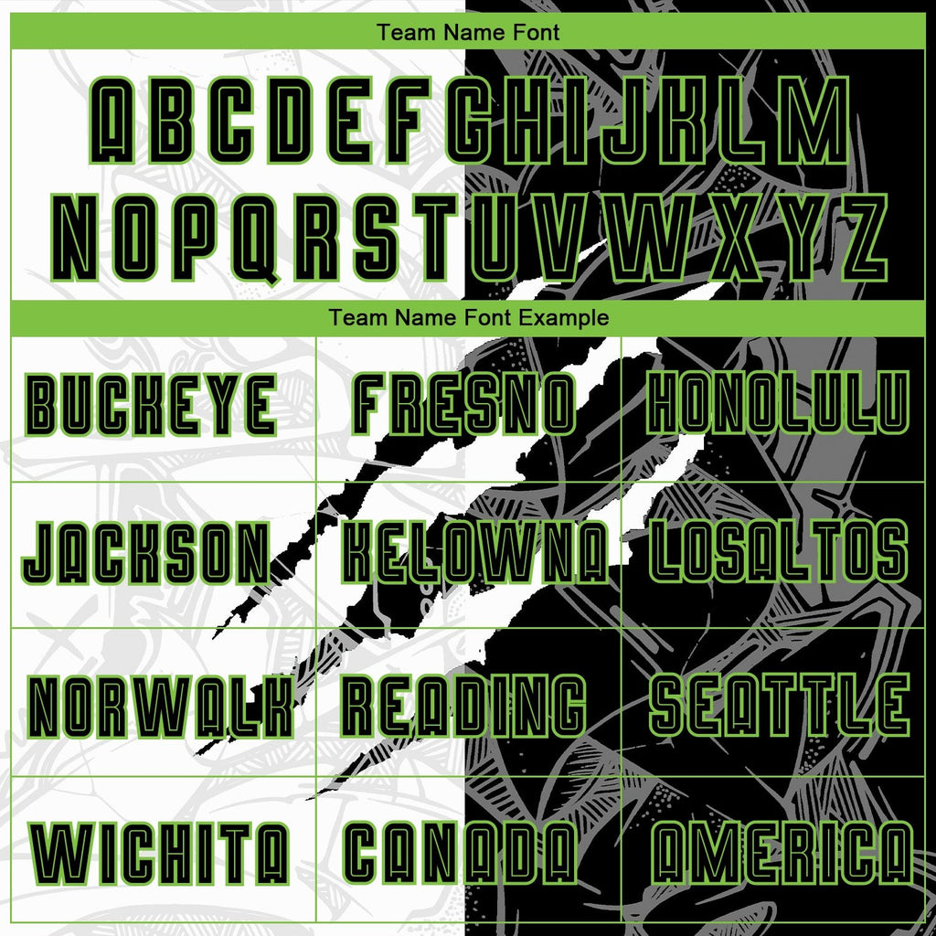 Custom Graffiti Pattern Black-Neon Green Scratch Sublimation Soccer Uniform Jersey photo 3
