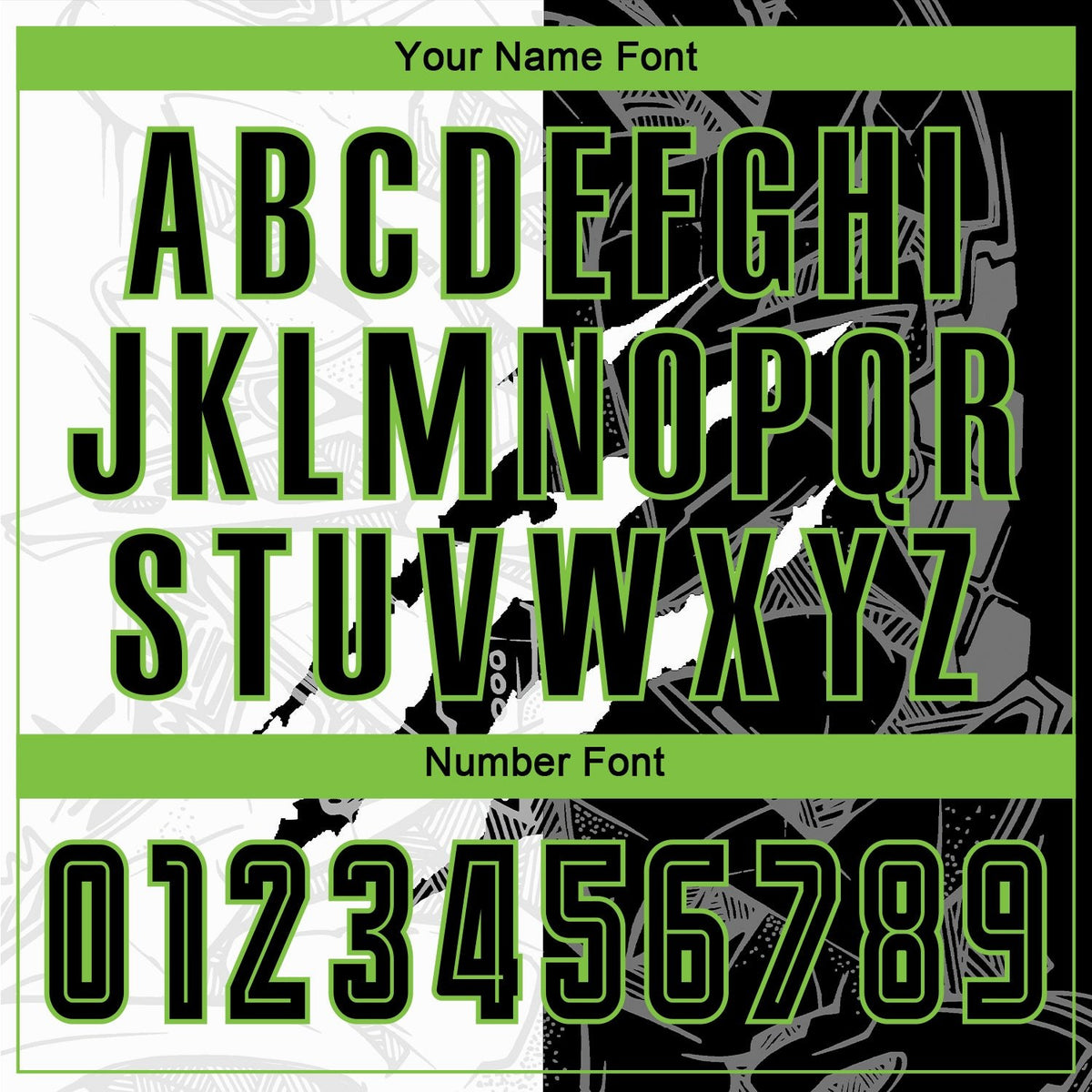 Custom Graffiti Pattern Black-Neon Green Scratch Sublimation Soccer Uniform Jersey photo 4