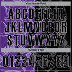 Custom Graffiti Pattern Black Purple-Gray Scratch Sublimation Soccer Uniform Jersey photo 6