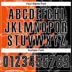 Custom Graffiti Pattern Black-Orange Scratch Sublimation Soccer Uniform Jersey photo 4