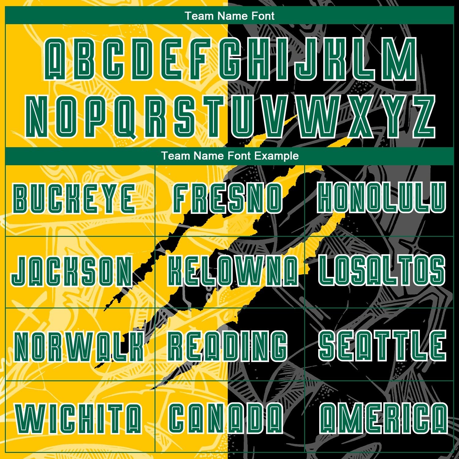 Custom Graffiti Pattern Kelly Green Black-Yellow Scratch Sublimation Soccer Uniform Jersey photo 3