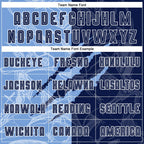 Custom Graffiti Pattern Navy-Light Blue Scratch Sublimation Soccer Uniform Jersey photo 5