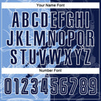 Custom Graffiti Pattern Navy-Light Blue Scratch Sublimation Soccer Uniform Jersey photo 6