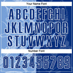 Custom Graffiti Pattern Royal-Light Blue Scratch Sublimation Soccer Uniform Jersey photo 4