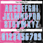Custom Graffiti Pattern Light Blue Black-Pink Scratch Sublimation Soccer Uniform Jersey photo 4