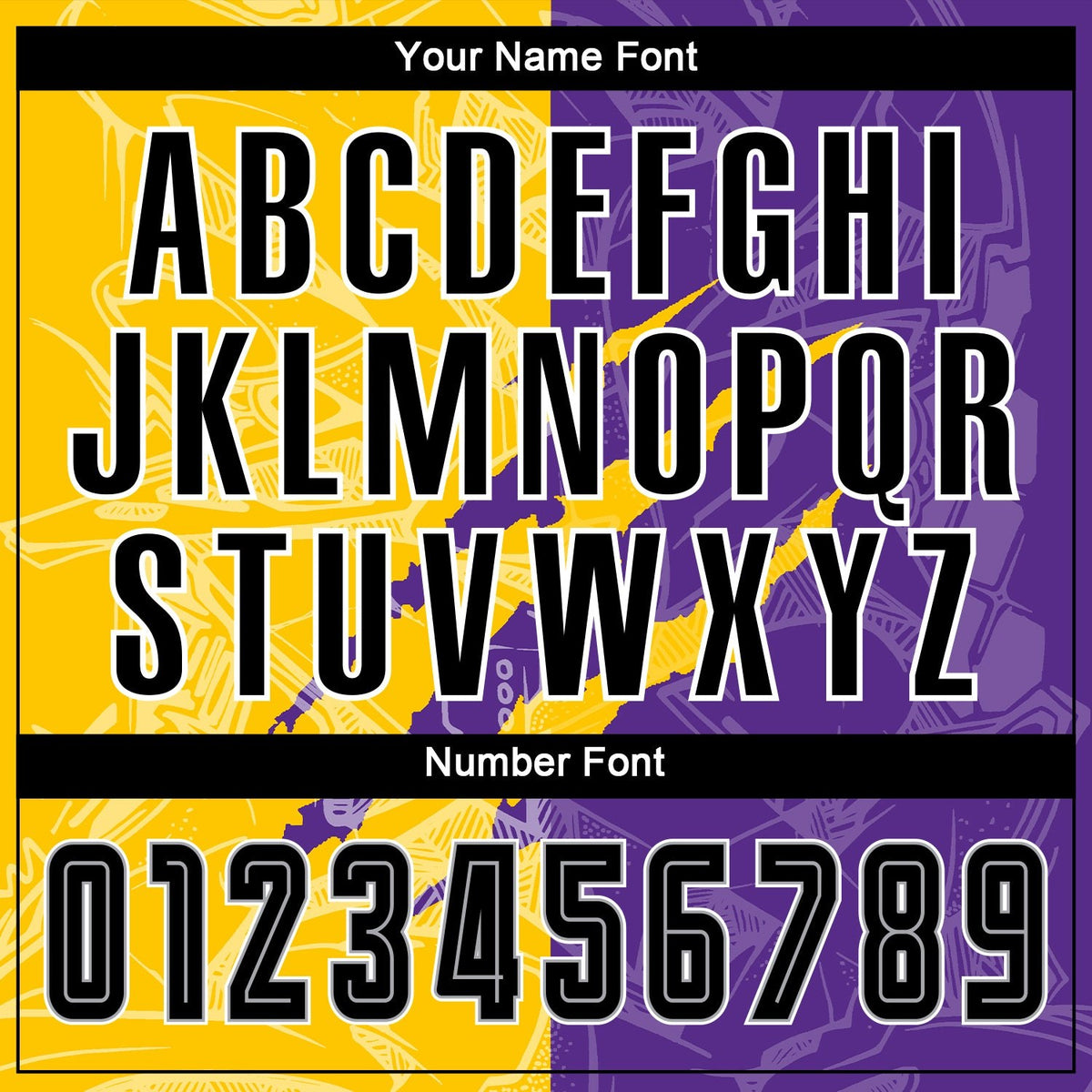 Custom Graffiti Pattern Black Purple Yellow-Gray Scratch Sublimation Soccer Uniform Jersey photo 4
