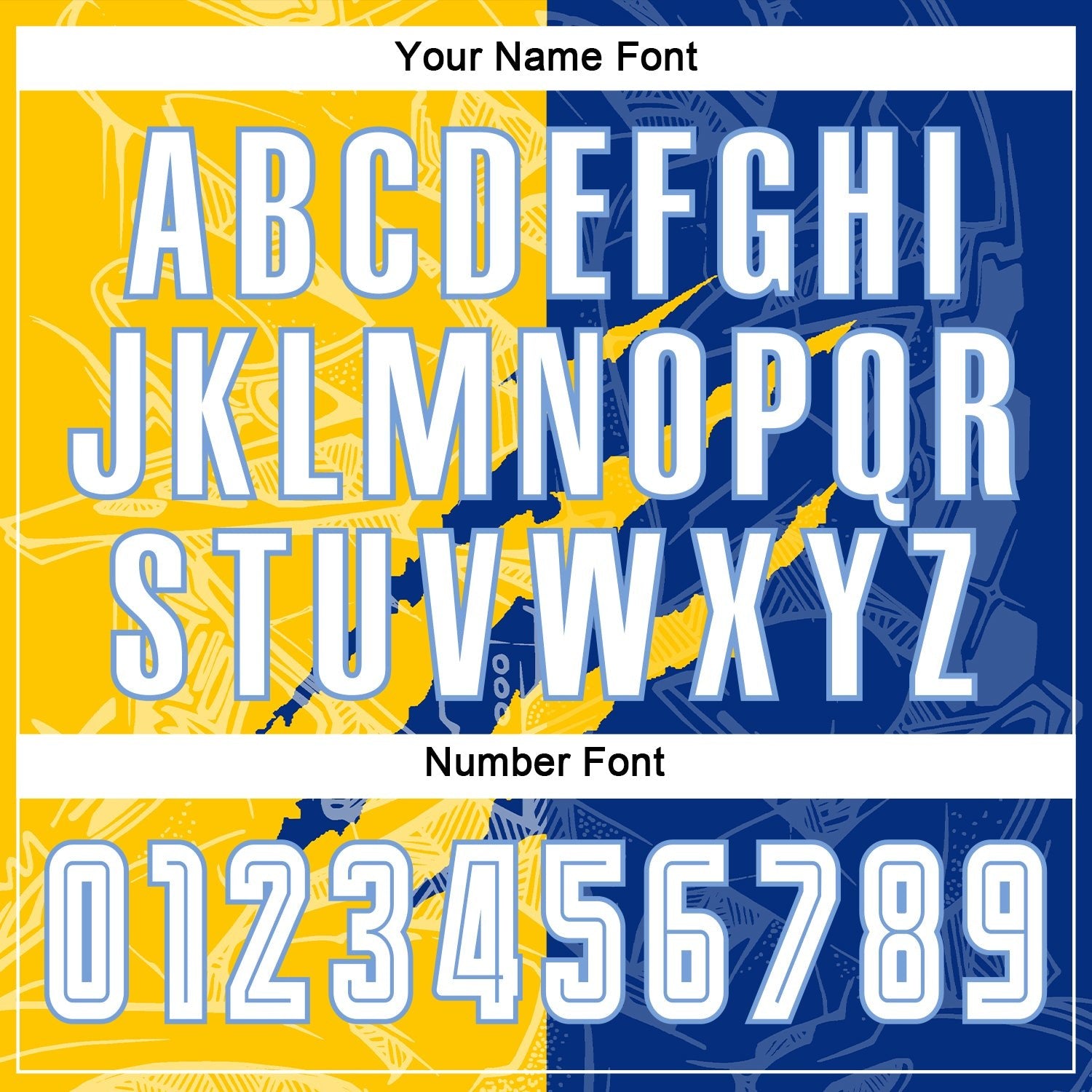 Custom Graffiti Pattern White Royal Yellow-Light Blue Scratch Sublimation Soccer Uniform Jersey photo 4